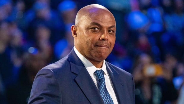 Former NBA star Charles Barkley attends the NBA 75th Anniversary Team honor.